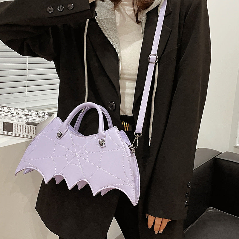 Creative Halloween Bat PU Handbag Trendy Casual Crossbody Bag
