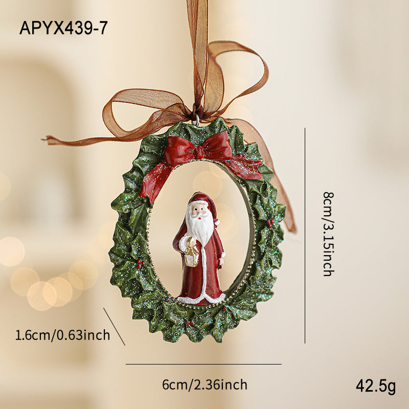 Colorful Resin Christmas Cartoon Hanging Ornament