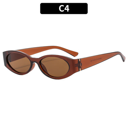Trendy Oval Frame UV400 Sunglasses for Outdoor Activities