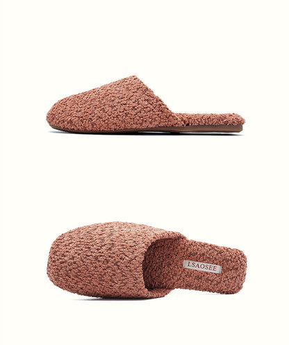 Simple Solid Color Soft Warm Plush Slippers