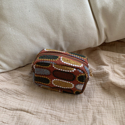 Embroidered Mini Coin Purse Cute Makeup Bag