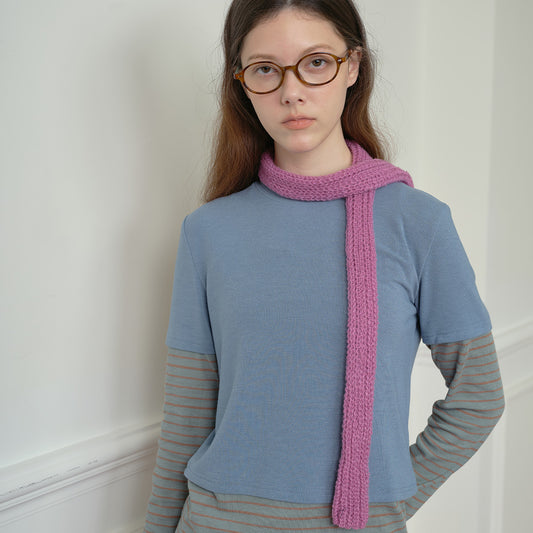Solid Color Wool Blend Knit Scarf Unisex Fashion Style
