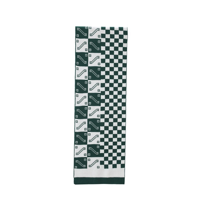 Minimalist Knit Plaid Cozy Soft Winter Scarf