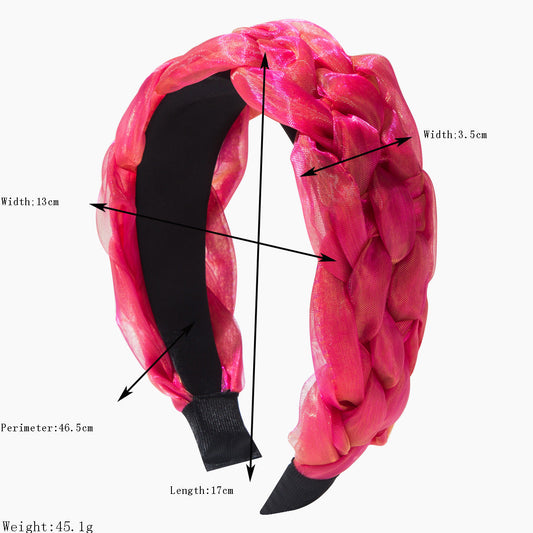 Trendy Wide Brim Braided Fabric Headband for Women