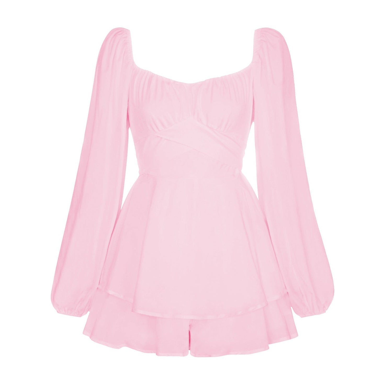 Trendy Women's Jumpsuit With Ruffle Shorts
