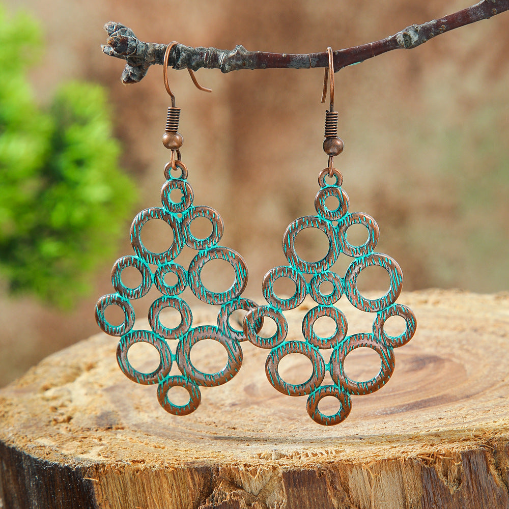 Bohemian Leaf Drop Earrings Vintage Alloy Jewelry