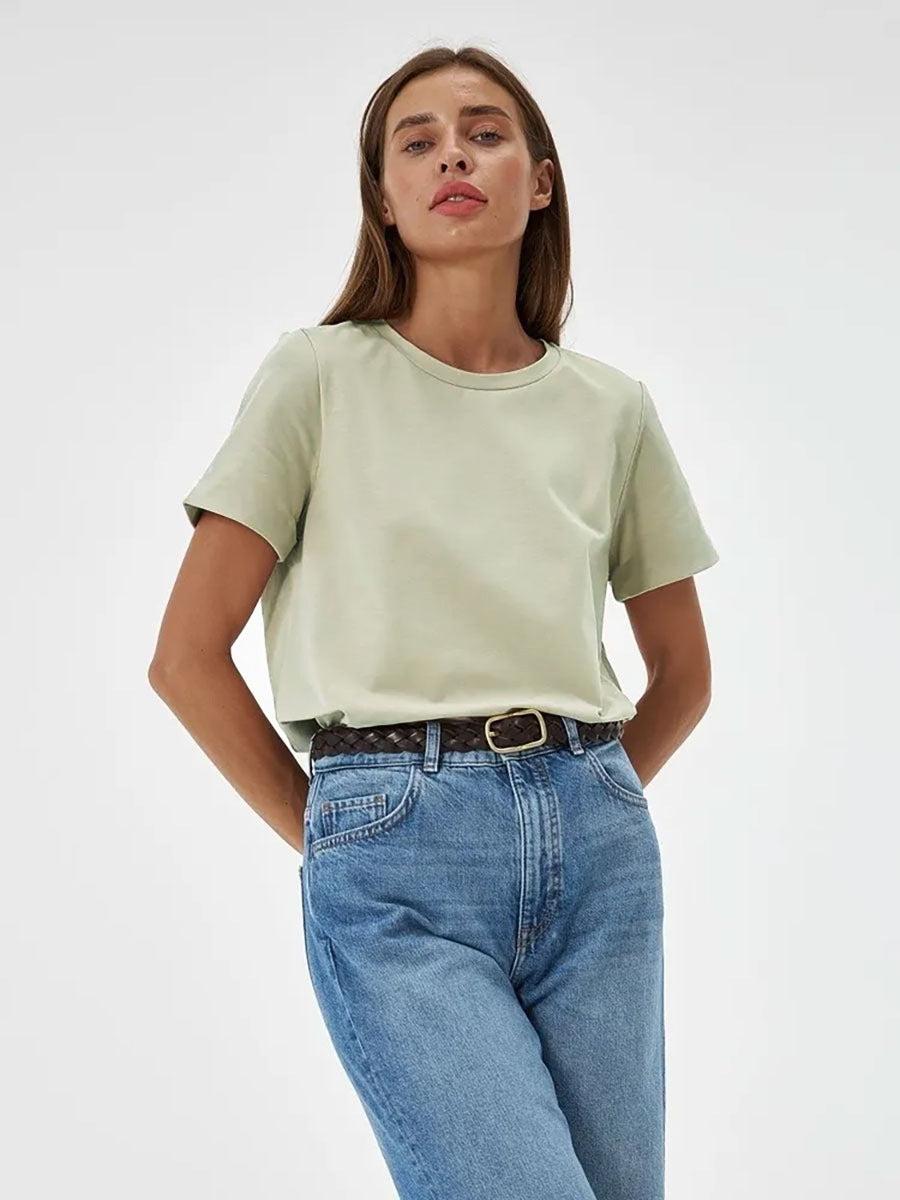 Casual Solid Cotton Short Sleeve T-Shirt for Everyday Wear