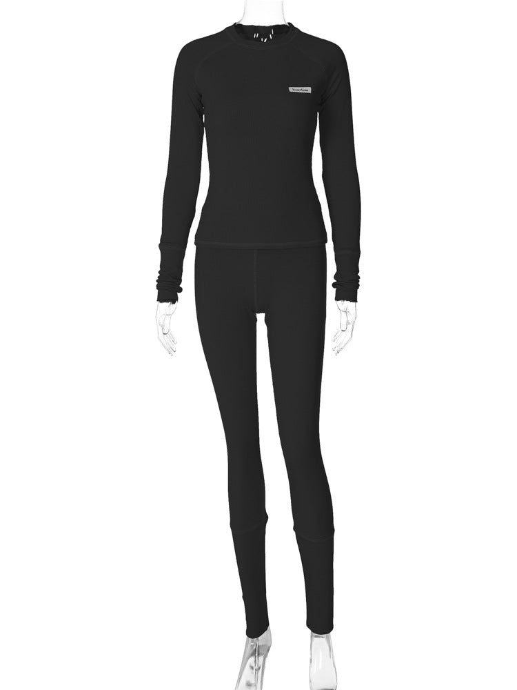 Trendy Sports Yoga Outfit with Long Sleeve Top and Pants