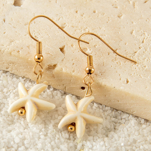 Bohemian Shell Starfish Drop Earrings Holiday Beach Set