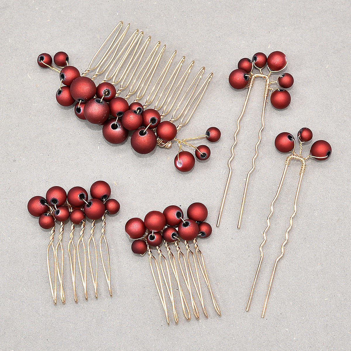 Retro Baroque Pearl Hair Fork Wedding Hair Accessories Set