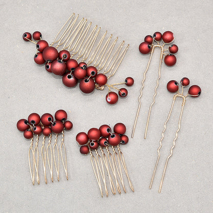 Retro Baroque Pearl Hair Fork Wedding Hair Accessories Set