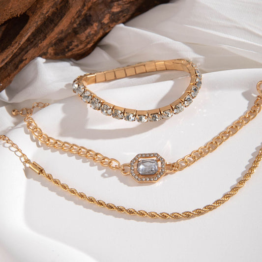 Vintage Geometric Twist Alloy Bracelet For Women