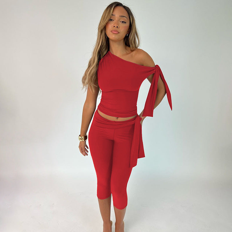 Women's Trendy Street Style Sleeveless Tops and Shorts Set
