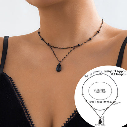 Gothic Vintage Blood Tear Drop Fringe Necklace For Women