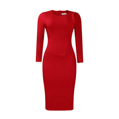 Elegant Pencil Skirt Dress Polyester Casual Wear