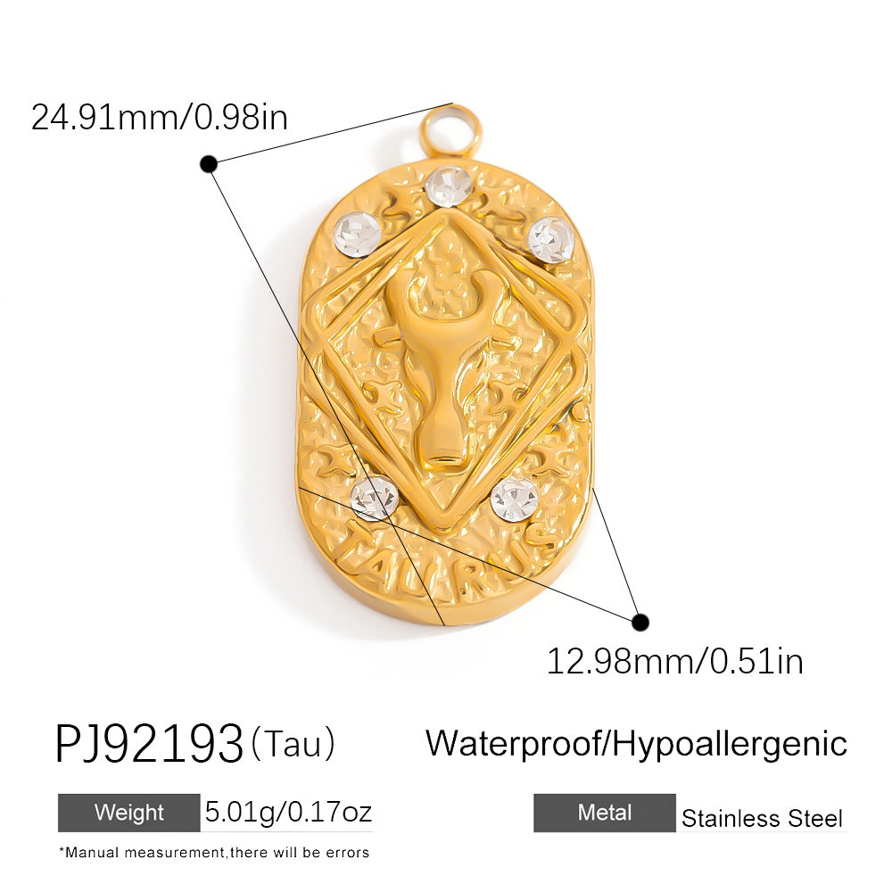Stainless Steel Zodiac Sign Pendants Elegant DIY Jewelry Accessories