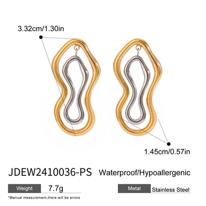 Irregular Simple Line Stud Earrings