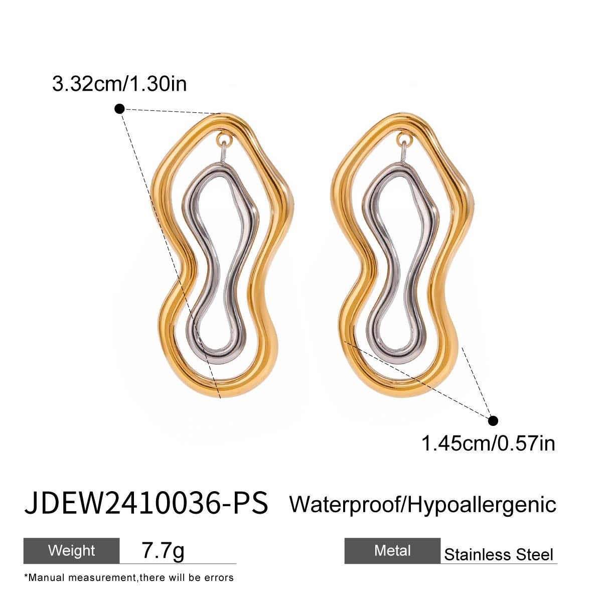 Irregular Simple Line Stud Earrings