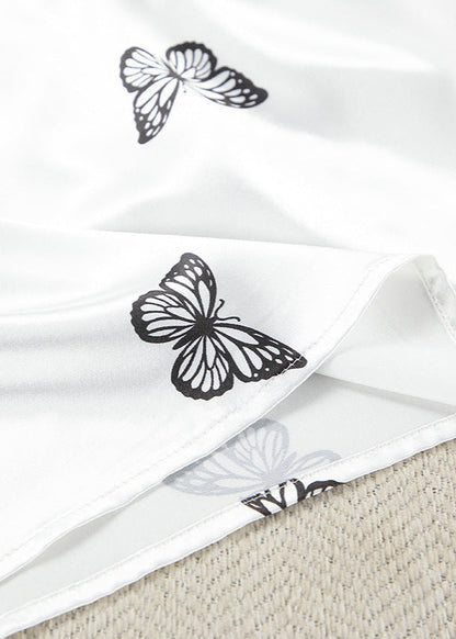 Satin Butterfly Pajama Set With Adjustable Cami Top