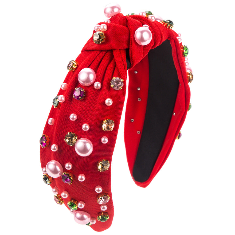Bean Pearl Headband with Knot Elegant Pearl Hair Accessories