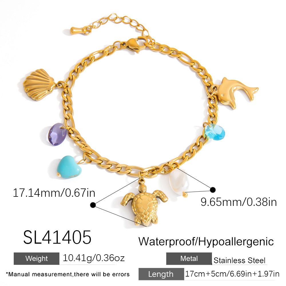 Fashion Minimalist Butterfly Pendant Bracelet - Stainless Steel With 18K Gold Plating