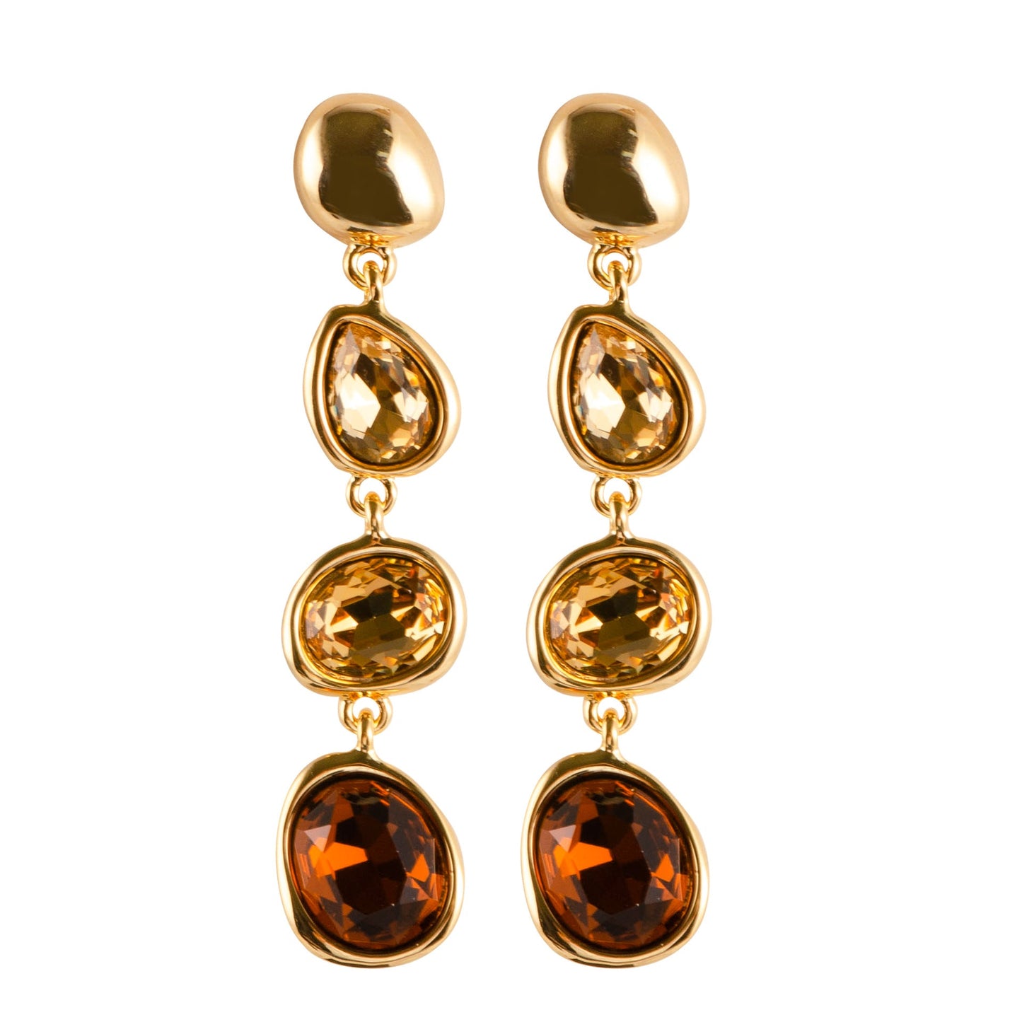 Colorful Crystal Tassel Earrings With Silver Needle For Women