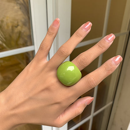 Trendy Geometric Acrylic Statement Ring For Women