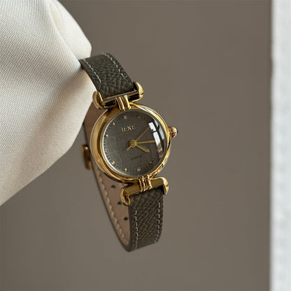 Minimalist Small Dial Leather Strap Quartz Watch