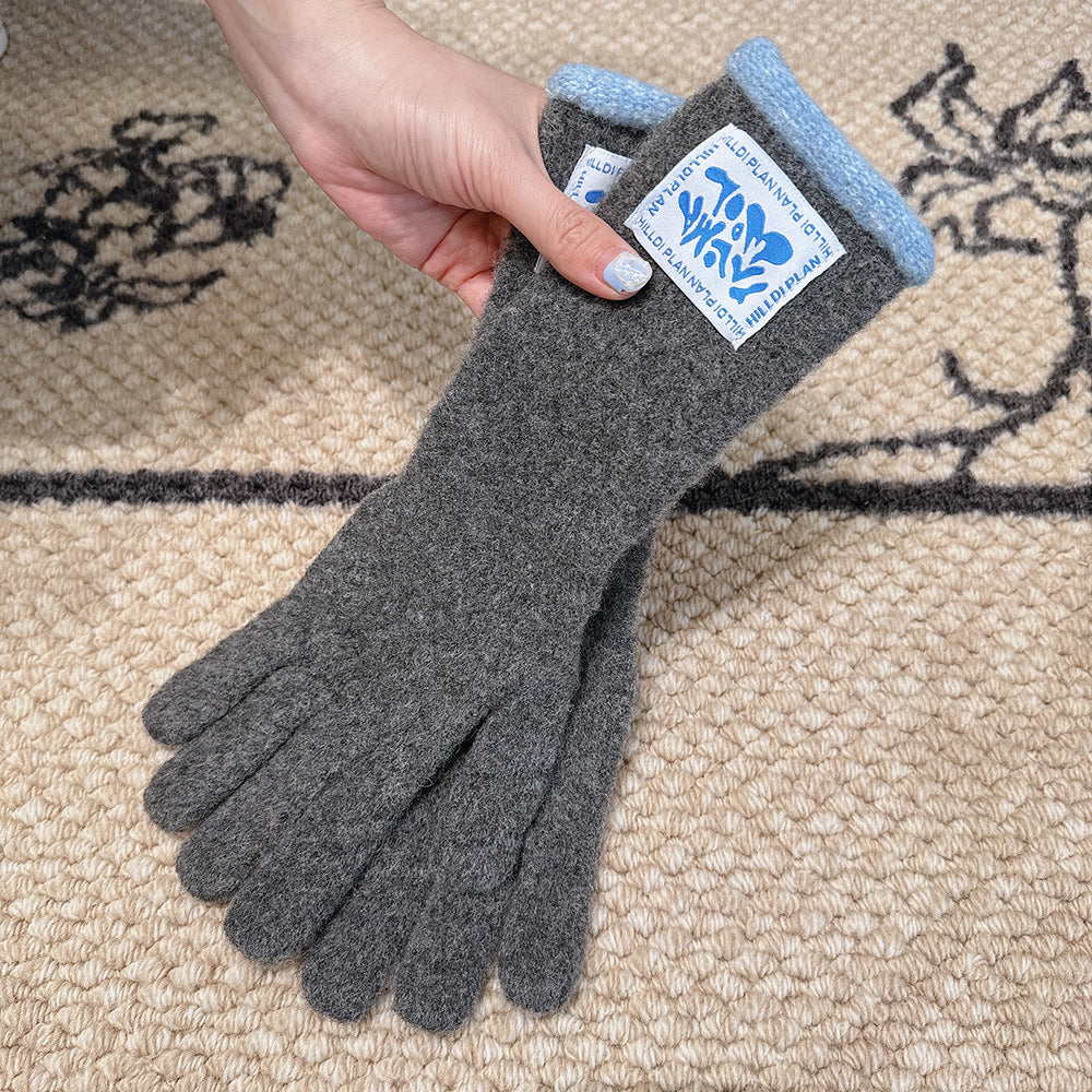 Winter Thermal Soft Touchscreen Wool Long Gloves