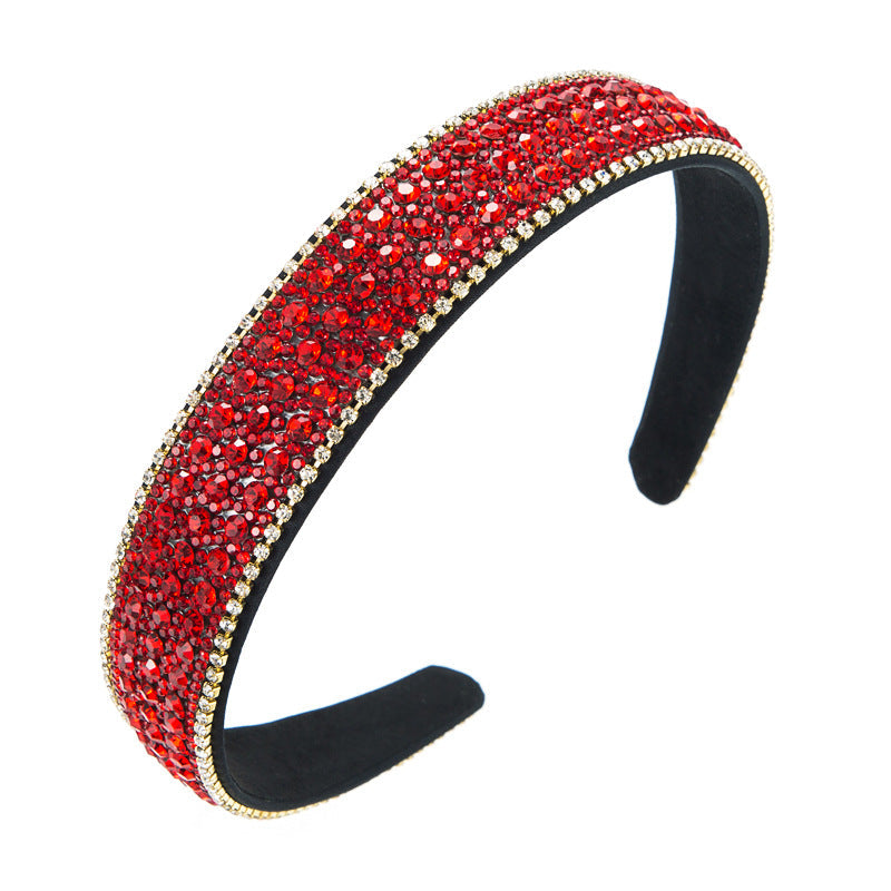 Colorful Rhinestone Wide Headband Elegant Fashion Hair Accessory