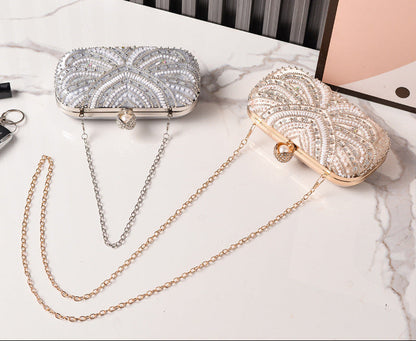 Embroidered Rhinestone Evening Clutch Bag for Parties