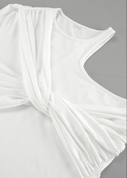 Asymmetrical One Sleeve Top Soft Stretchy Fabric