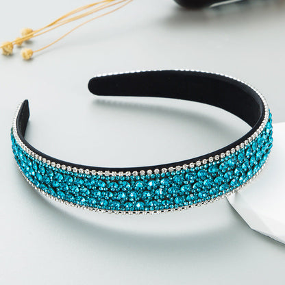 Colorful Rhinestone Wide Headband Elegant Fashion Hair Accessory