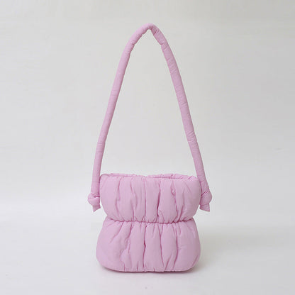 Trendy Nylon Bucket Bag Soft Casual Shoulder Bag
