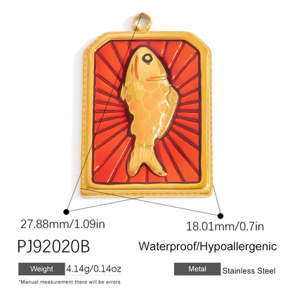 Stainless Steel Tarot Card Pendant Ocean Series Handmade DIY Jewelry Accessories