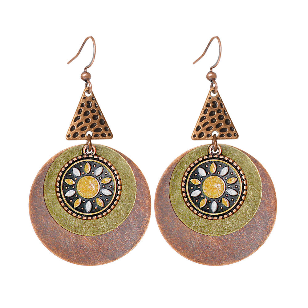 Vintage Ethnic Tassel Earrings Set - 12 Pairs Fashionable Boho Accessories
