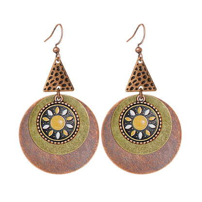 Vintage Ethnic Tassel Earrings Set - 12 Pairs Fashionable Boho Accessories