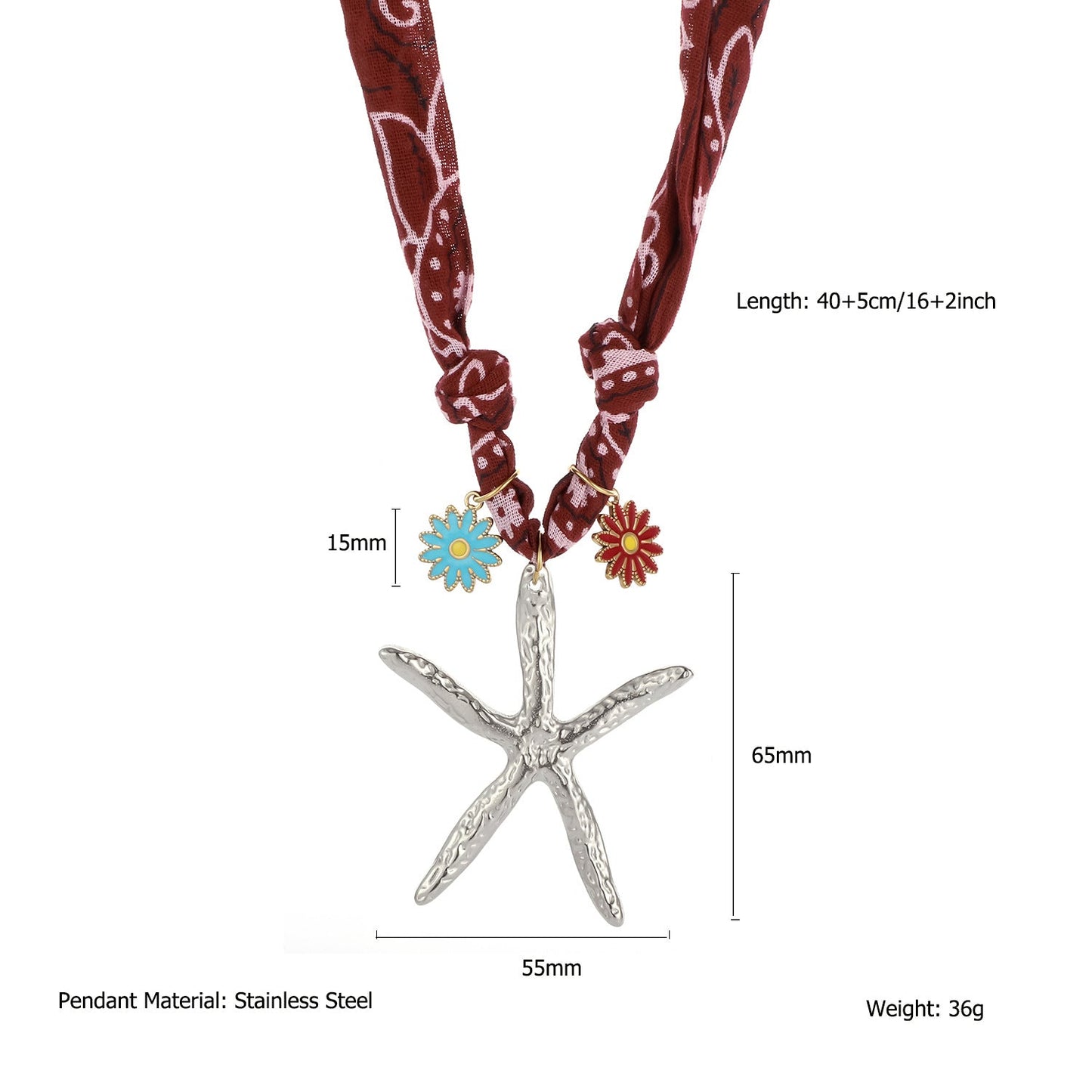 Trendy Ocean Style Pendant Scarf Necklace