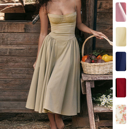 Elegant Vintage-Inspired A-Line Midi Dress