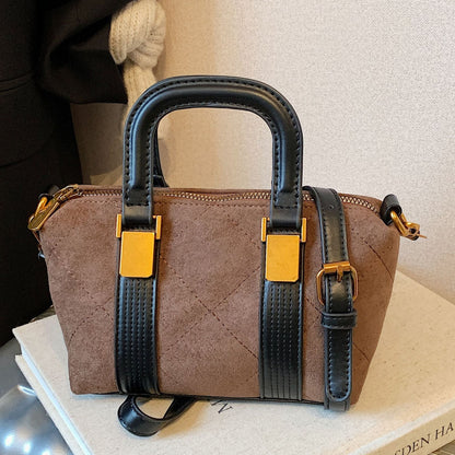 Retro Suede Handbag for Women Stylish Casual Tote Bag