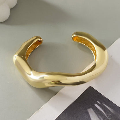 Vintage Irregular Pleated Metal Bracelet Set