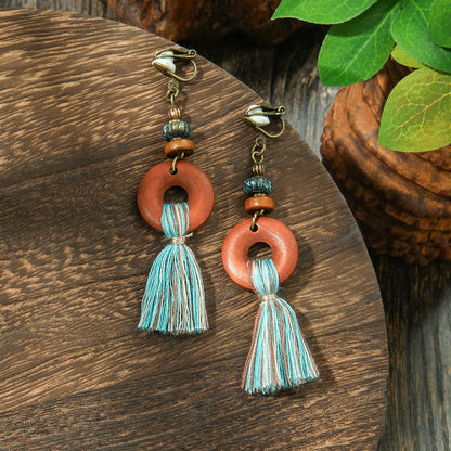 Bohemian Style Metal Earrings Vintage Tassel Earrings for Women