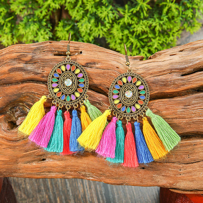 Bohemian Colorful Drop Oil Earrings Stylish Accessories