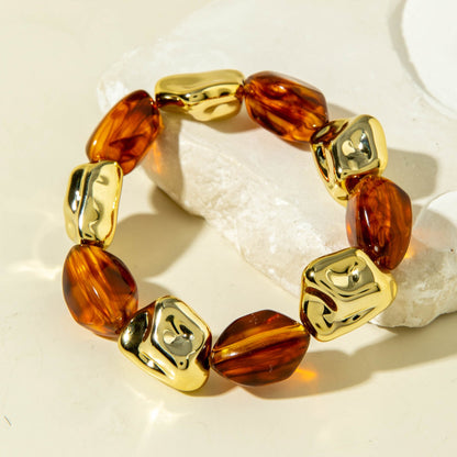 Exaggerated Acrylic Bead Bracelet Set Colorful Retro Jewelry