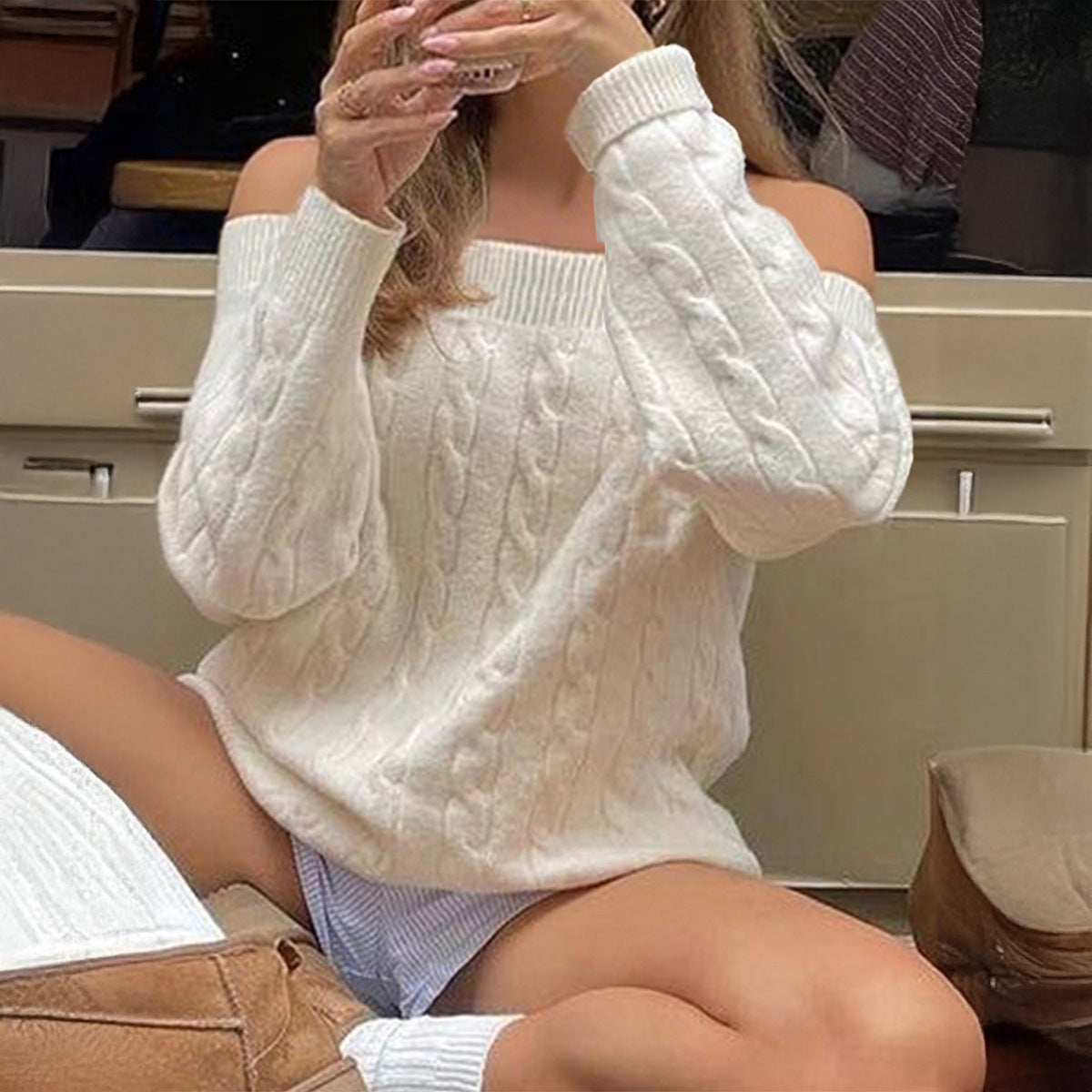 Casual Solid Long Sleeve Sweater Women's Pullover