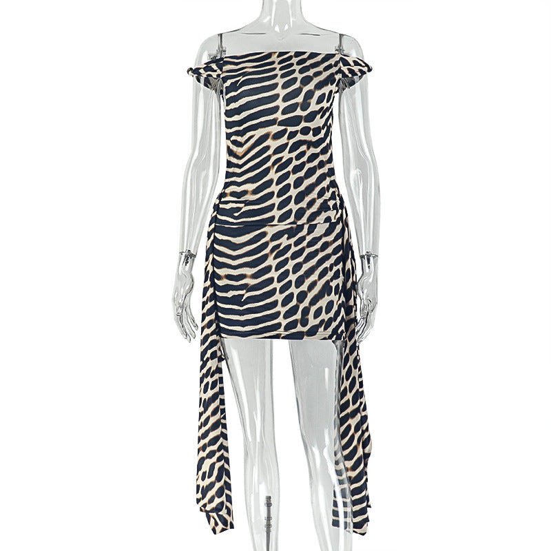Street Style Leopard Print Bodycon Dress With V-Neck