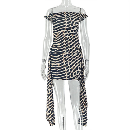 Street Style Leopard Print Bodycon Dress With V-Neck