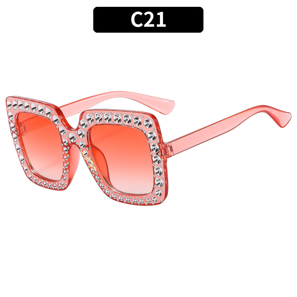 Colorful Disco Party Diamond Frame Sunglasses Retro Style