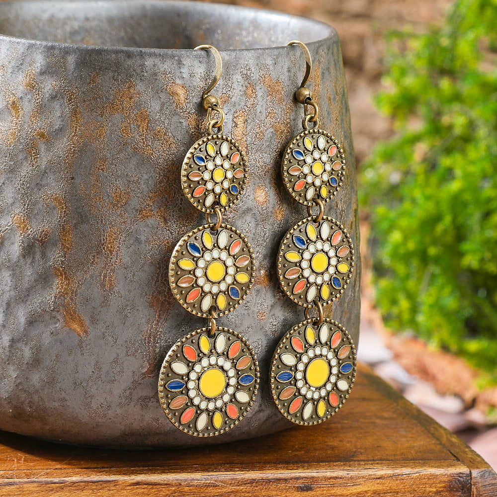 Bohemian Geometric Drop Earrings Zinc Alloy Dangle Jewelry