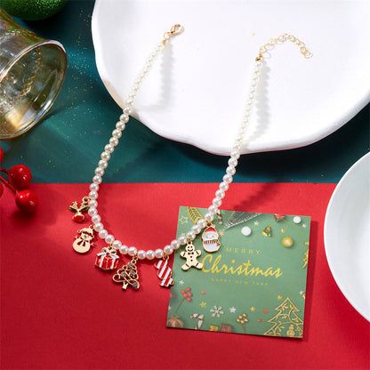 Cute Christmas Tree Snowflake Pendant Necklace